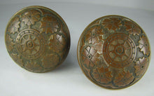 Load image into Gallery viewer, Antique Bronze Door Knobs Ornate Flowers Leaves Architectural Hardware Elements
