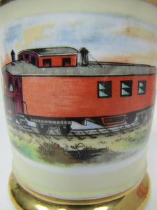 TRAIN CABOOSE RAILROAD Old Advertising Occupational Shaving Mug Porcelain 1212