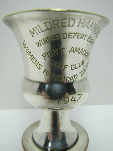 1947 FORT AMADOR GOLF CLUB WOMANS TOURNAMENT WINNER Silver Plate Trophy Award