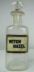 Antique Witch Hazel Apothecary Glass Bottle drug store medicine advertising