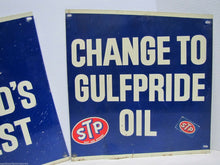 Load image into Gallery viewer, Orig 1960s GULFPRIDE Oil The World&#39;s Finest Sign GULF Gas Station Repair Shop
