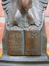 Load image into Gallery viewer, NATIONAL LIBERTY INSURANCE Co of AMERICA Old Cast Iron Eagle Bookends 1929
