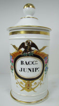 Load image into Gallery viewer, Antique 19c Porcelain APOTHECARY JAR w Lid A COLLIN PARIS EAGLE SNAKE Exquisite
