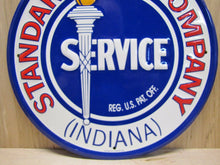 Load image into Gallery viewer, Standard Oil Company Service Embossed Tin Advertising Sign (Indiana) gas auto
