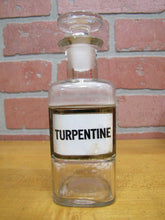 Load image into Gallery viewer, TURPENTINE Antique Reverse Glass Label Bottle Apothecary Drug Store Medicine
