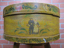Load image into Gallery viewer, Folk Art Amish Farm Firkin Three Legged Stand Lrg Decorative Art Coopers Stow O
