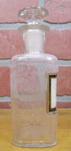 Antique TOILET WATER Reverse Label Behind Glass Apothecary Bottle Drug Store Ad
