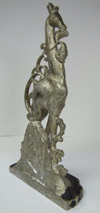 Antique Art Deco Cast Iron Giraffe Doorstop ornate double sided *rare htf Art ds