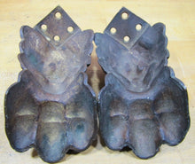 Load image into Gallery viewer, 19c Bronze LION HEAD Paw Feet Exquisite Ornate Pair Architectural Hardware
