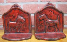Load image into Gallery viewer, Antique TERRIER &amp; SCOTTIE DOG Decorative Art Cast Iron Bookends Home Scenes
