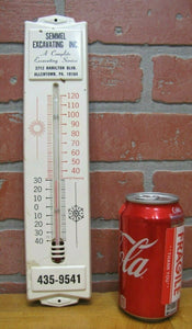 Old SEMMEL EXCAVATING ALLENTOWN PA Advertising Thermometer Sign Sun Snowflake