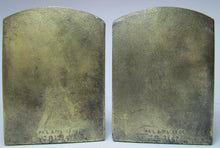 Load image into Gallery viewer, JENNING BROS Antique Bookends JB Village Scene Dancers Fine Ornate Detail
