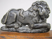 Load image into Gallery viewer, Antique Lion Decorative Art Cast Metal Wooden Base Doorstop Statue d1835
