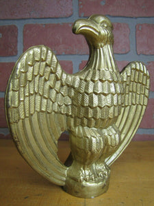 Art Deco Eagle Topper Bevel Feather Cast Metal Gold Ornate Hardware Element