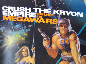 1980s CompuServe MEGAWARS Video Game Promo Poster Crush the Kryon Empire