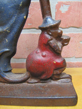 Load image into Gallery viewer, ORGAN GRINDER &amp; MONKEY Antique Cast Iron Figural Doorstop Decorative Art Statue
