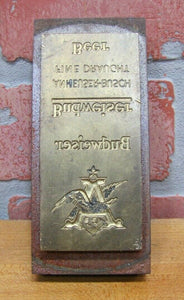 Industrial Brass BUDWEISER ANHEUSER BUSCH FINE DRAUGHT BEER Tool Die Stamp Mold