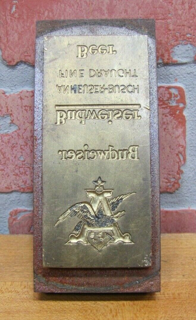 Industrial Brass BUDWEISER ANHEUSER BUSCH FINE DRAUGHT BEER Tool Die Stamp Mold