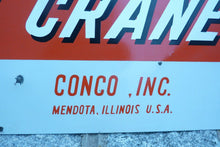 Load image into Gallery viewer, CONCO CRANE Old Porcelain Sign Crane Hook Conco Inc Mendota Ill USA Industrial
