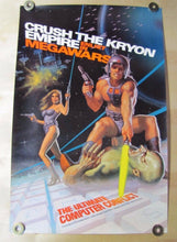 Load image into Gallery viewer, Orig 1980s CompuServe MEGAWARS Video Game Promo Poster &#39;Crush the Kryon Empire&#39;
