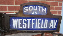 Load image into Gallery viewer, WESTFIELD AVE &amp; SOUTH AVE Antique Historic New Jersey Circle Street Road Ad Sign
