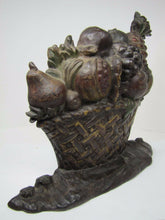 Load image into Gallery viewer, Antique Cast Iron Fruit Basket Doorstop original old paint ornate htf big heavy
