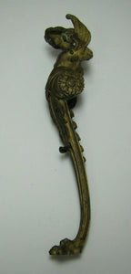 Antique 19c Bronze Winged Goddess Maiden Decorative Arts Ornate Hardware Element