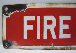 FIRE HOSE Original Old Porcelain Sign READY MADE Co NY Industrial Building Shop