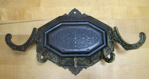 Antique 19c Decorative Arts Wall Bracket Hanger Hook Cast Iron Ornate Hardware