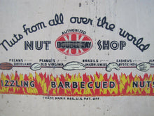 Load image into Gallery viewer, DOUBLE KAY KK NUT SHOP DEVILS TURNING SIZZLING BARBECUED NUTS Old WF Expo Sign
