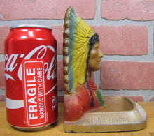 Load image into Gallery viewer, BERKSHIRE ( HATHAWAY ) Fine Spinning Assoc Old Ad INDIAN CHIEF Doorstop Tray Statue
