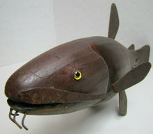 Load image into Gallery viewer, Folk Art  Catfish Fishing Decoy RAF Robert Allen Francis Adirondacks NY 1950s

