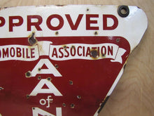 Load image into Gallery viewer, AUTOMOBILE ASSOCIATION OF NEW JERSEY Orig Old Porcelain Sign Double Sided AA NJ
