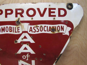 AUTOMOBILE ASSOCIATION OF NEW JERSEY Original Old Porcelain Sign Double Sided AA NJ
