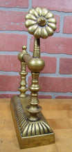 Load image into Gallery viewer, Antique Fireplace Tool Rest Brass Decorative Arts Hearth Ware Flower Ornate
