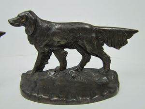 1920s GREENBLATT STUDIOS POINTER DOGS Bookends Decorative Art Statues Boston Ma