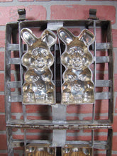 Load image into Gallery viewer, Old Crazy Bunnies Looney Bin Bunny Chocolate Mold HD Hinged Metal Decorative Kitchen Art

