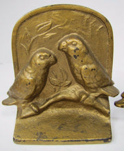 Load image into Gallery viewer, Antique LOVE BIRDS Cast Iron Bookends Pair Birds Sitting Branch Decorative Arts
