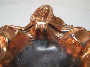 Vintage Three Beauties in Gowns Ashtray copper wash finish arms extended outward