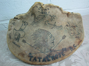 Folk Art Petrified Mushroom - 1939 Tatalrose British Columbia indian chief wahoo
