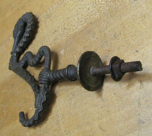 Load image into Gallery viewer, Antique 19c Bronze SeaHorse Serpent Hanger Bracket Hook Ornate Hardware Element
