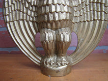 Load image into Gallery viewer, Art Deco Eagle Topper Bevel Feather Cast Metal Gold Ornate Hardware Element
