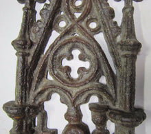 Load image into Gallery viewer, Antique CHURCH Marker Plaque Exquisite MAIDEN CROSS CHALICE Cast Iron Ornamental
