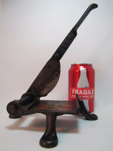 Antique Cast Iron Tobacco Cutter No 0 (zero) smaller hard to find w advertising
