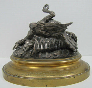 1882 PARIS AGRICULTURAL EXPO Poultry Award FANNIERE FRERES Dead Bird Art Statue