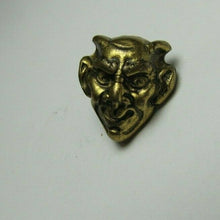 Load image into Gallery viewer, Horned Devils Head Old High Relief Raised Brass Buton Charm Beast Monster
