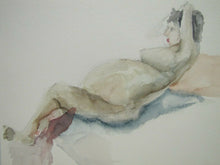 Load image into Gallery viewer, Nude Watercolor Artwork Painting Vintage Pregnant Woman Study 7 Art Paper
