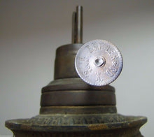 Load image into Gallery viewer, Victorian Miller Oil Lamp Scary Faces Cast Metal Gold Ornate Antique Light USA
