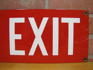 TO EXIT Old Porcelain Sign Subway RR Industrial Shop Safety Advertising