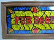 Load image into Gallery viewer, Vintage PUB ROOM Sign old framed foil bar beer liquor advertising 1960-70s era
